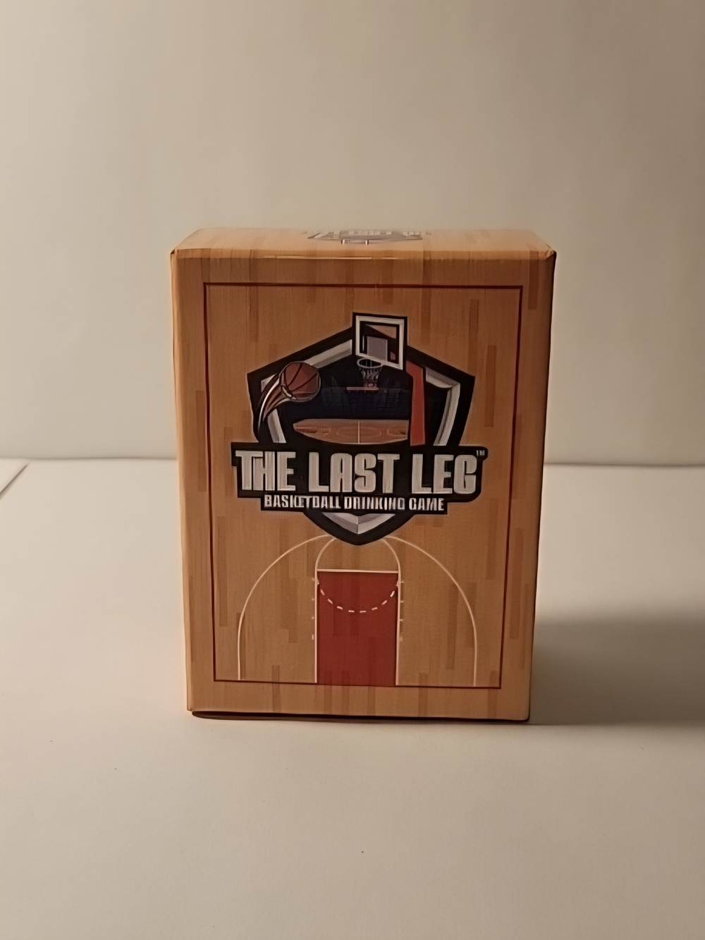 Basketball Drinking Game — Wood Tone with Red Accent